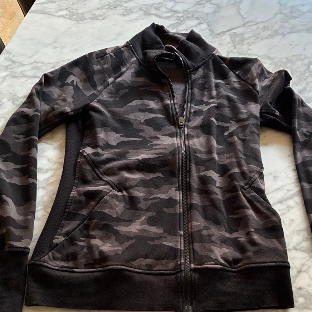 Athleta Women's Black & Gray Camo Utility Jacket